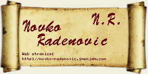 Novko Radenović vizit kartica